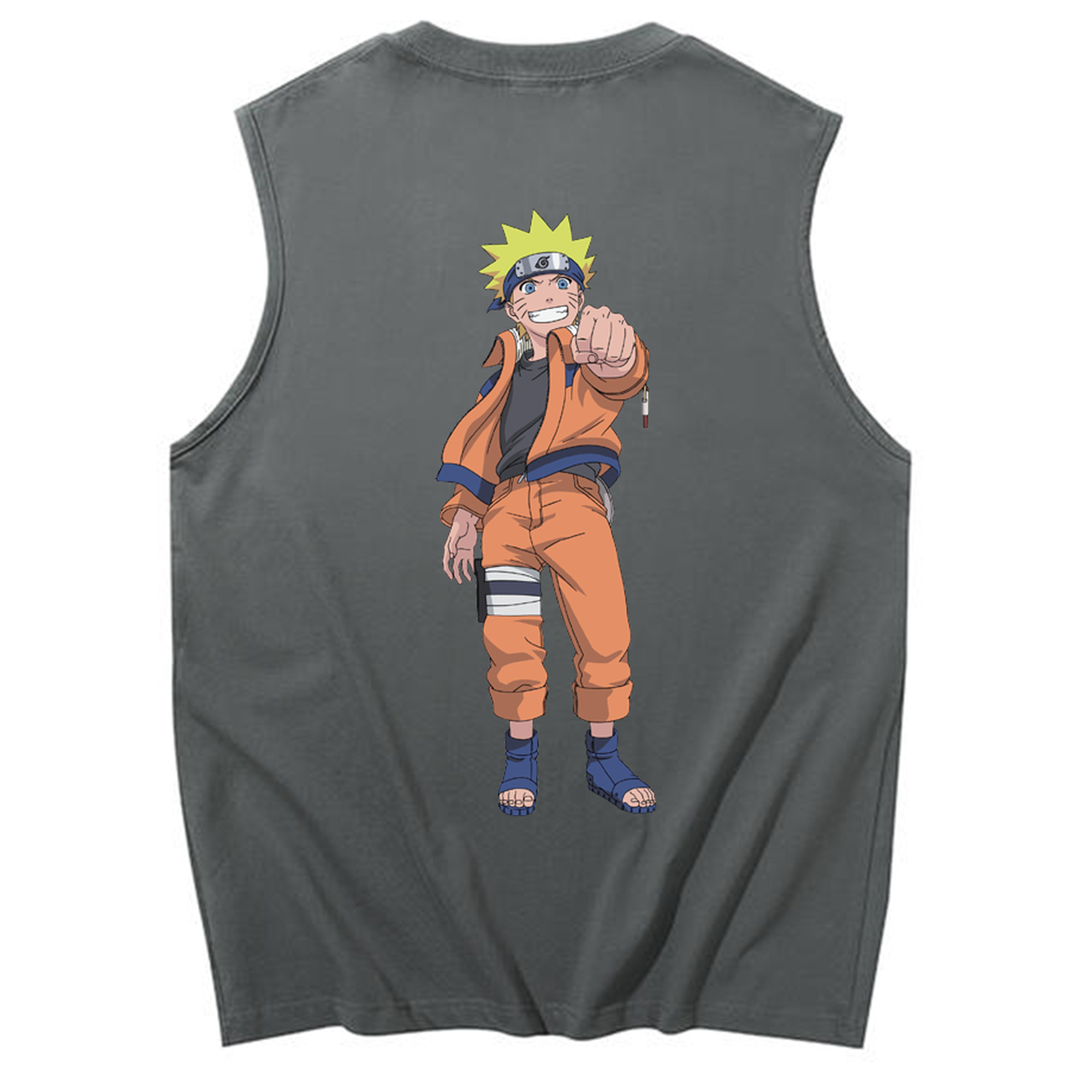 （画像用） NARUTO -ナルト- うずまき ナルト Uzumaki Naruto コットン100％タンクトップ（背面プリント）